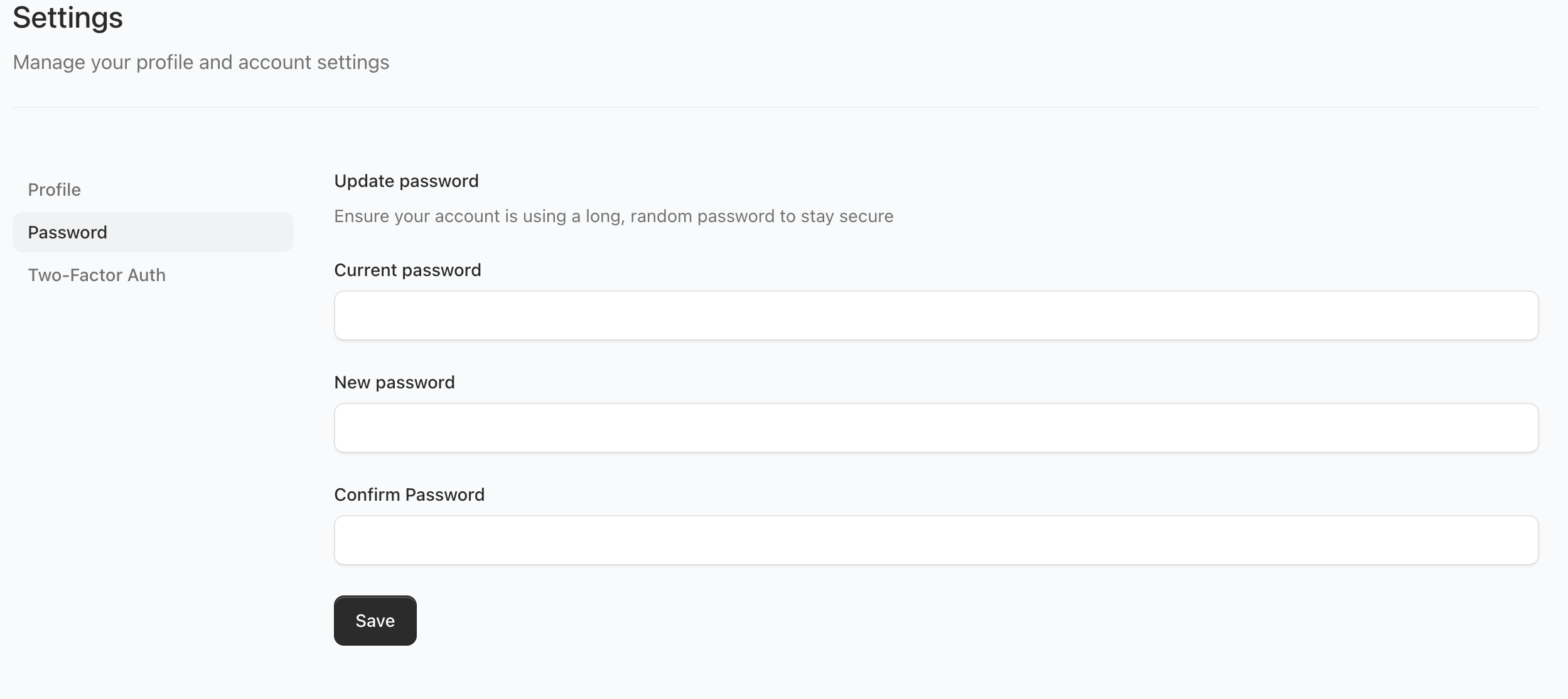Password Settings