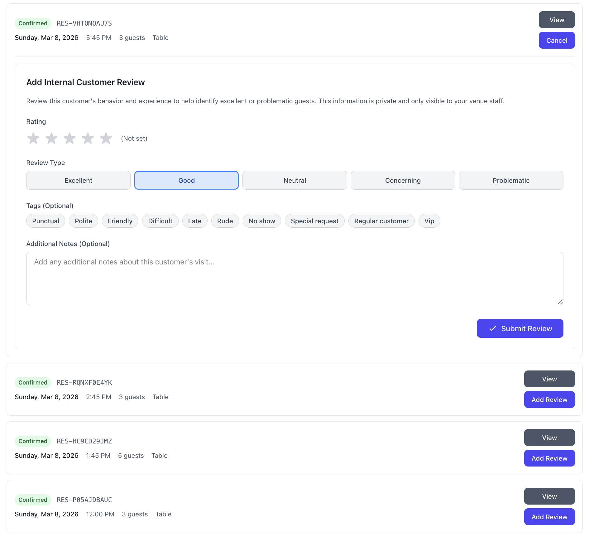 Customer Review